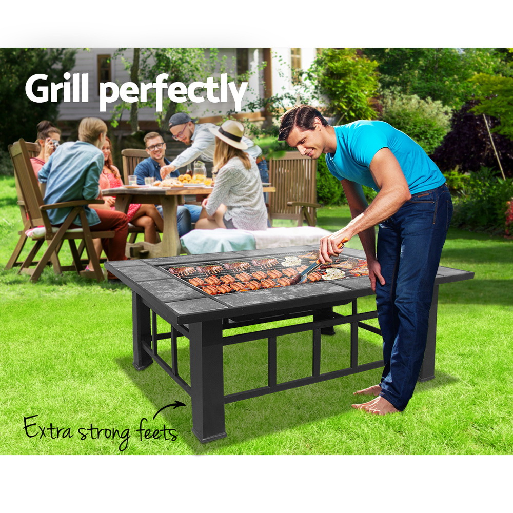Grillz Fire Pit BBQ Grill Ice Bucket 3-In-1 Table โ image 5