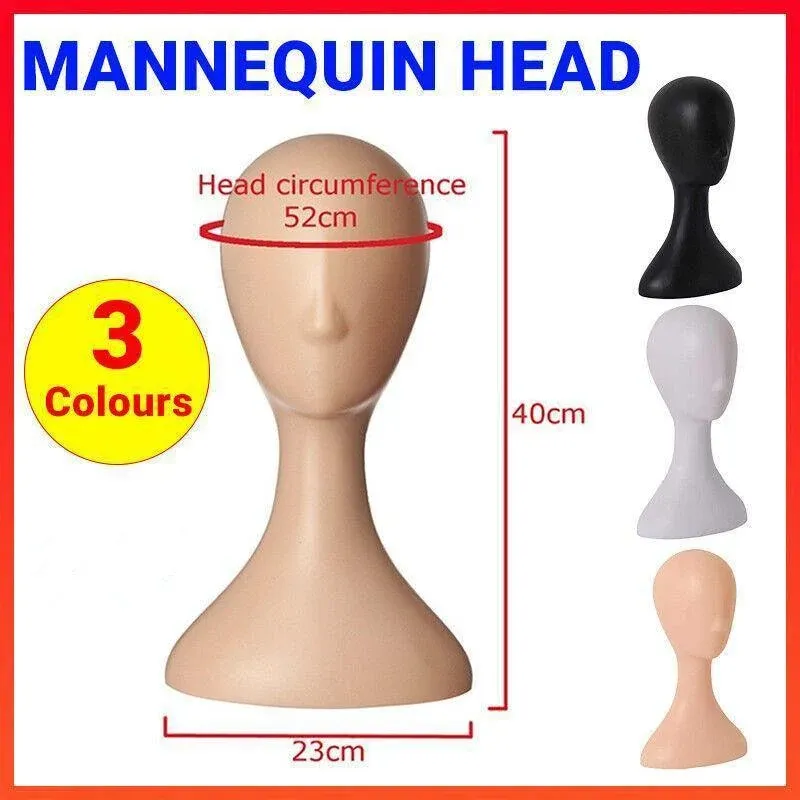 Display Stand Female Mannequin Head for Wig Hat Scarf Hair Model - White β image 2
