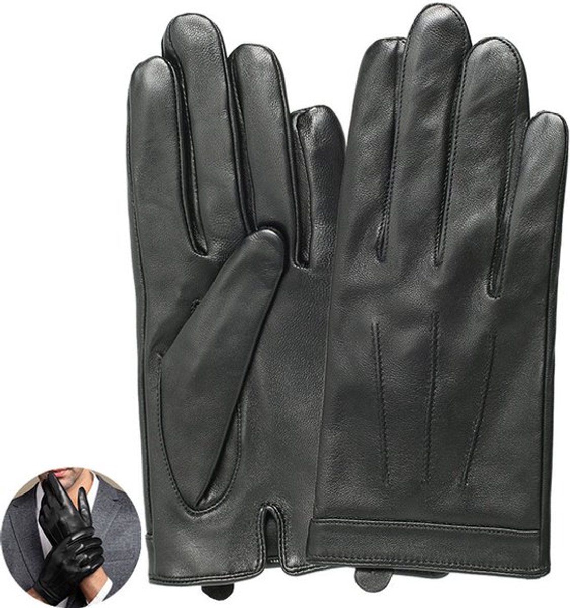 Men's Gloves, Touchscreen gloves, Windproof and good fit, Walking, Travel and Daily Winter Wear, L, Black