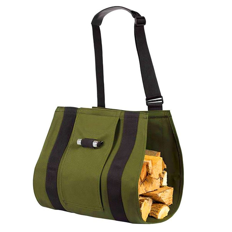 Large Firewood Bag with Handles,Foldable Firewood Tote Bag,Waterproof Fireplace Bag,for Camping, BBQ and Fireplaces