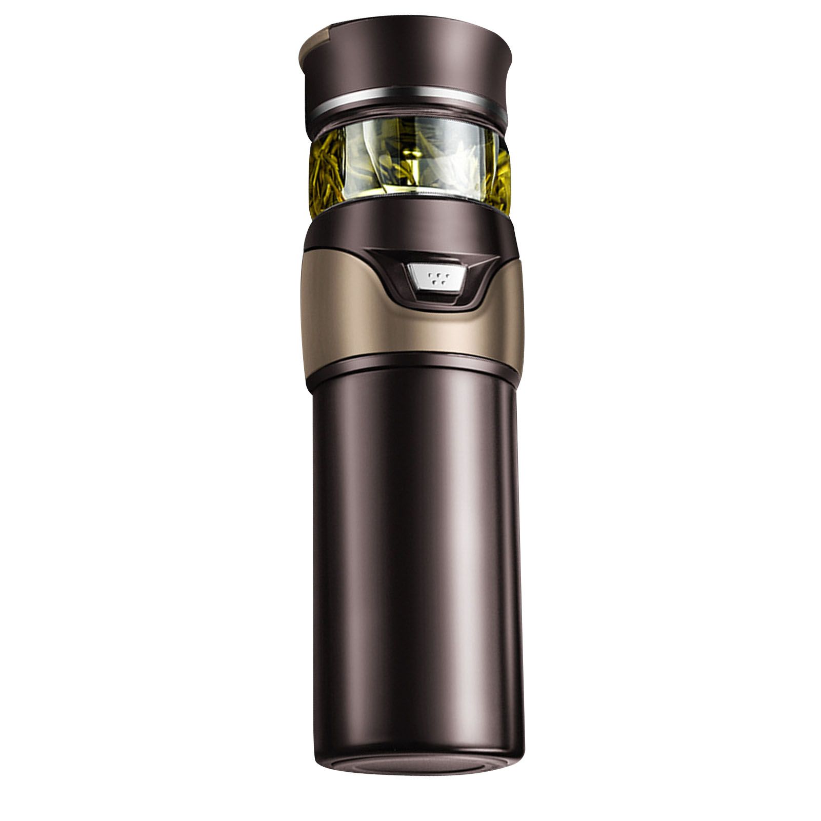 Tea Bottle with Infuser Tea Tumbler Stainless Steel Double Layer Insulated Cup for Men Daily Office Home Brown — image 3