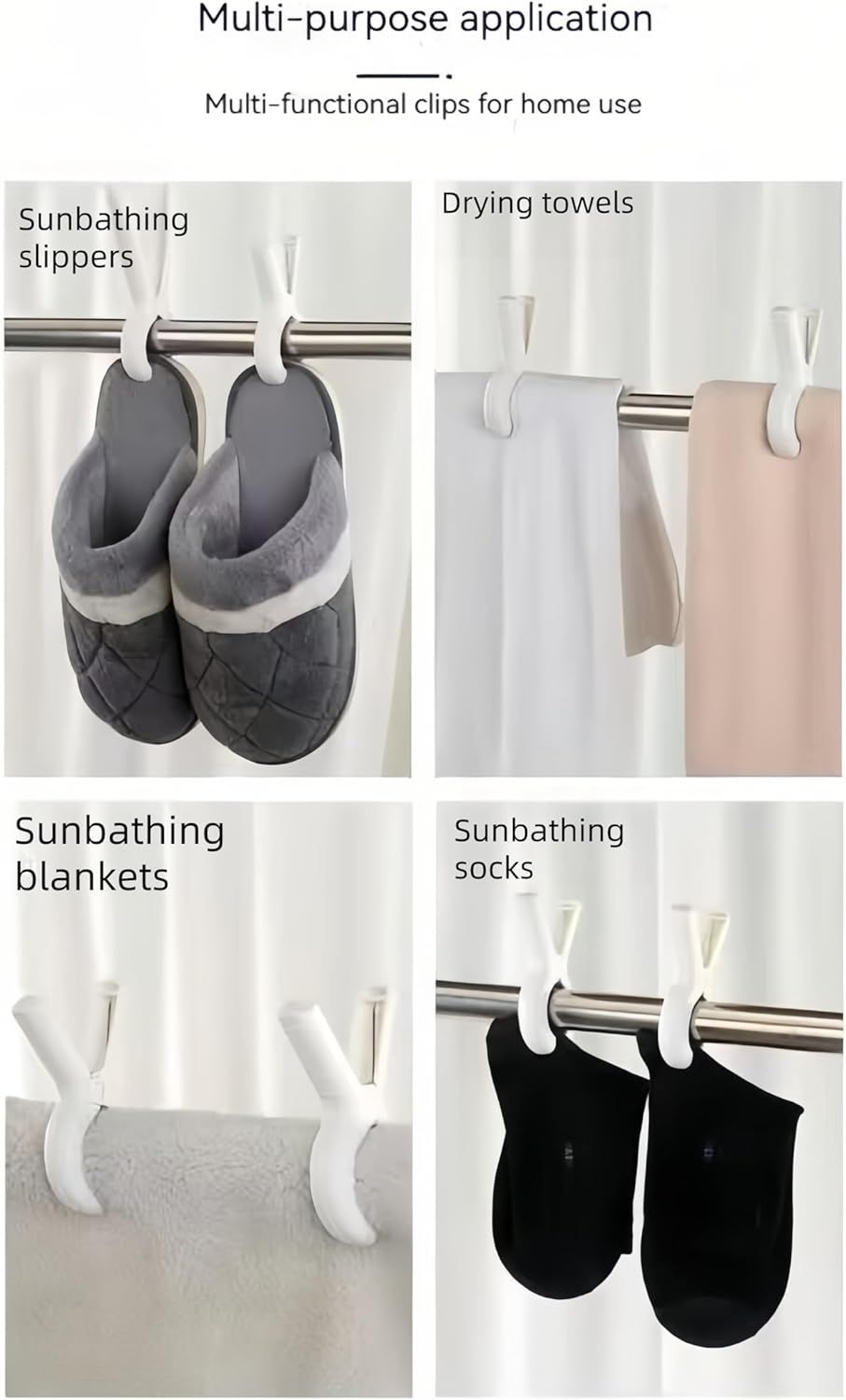 Heavy Duty Non-Slip Beach Towel Clips for Pool & Outdoor - 8 Pack Reusable Plastic Clamp with TPR Padding, Anti-Rust Weatherproof Laundry Clips for Towels โ image 5