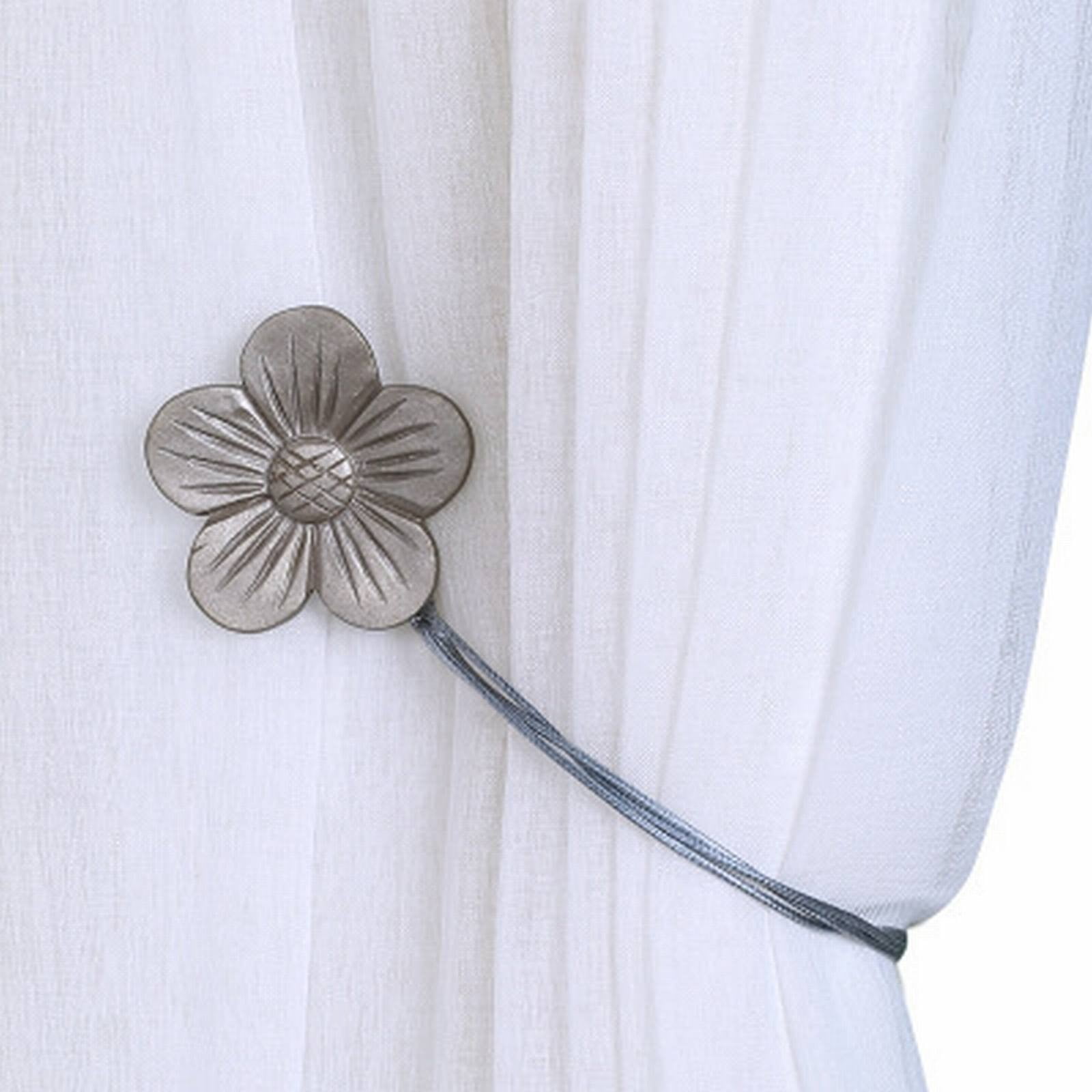 Magnetic Curtain Buckle Black, 1 x Magnetic Curtain Buckle Vintage Curtain Tieback Resin Flower Curtain Drapery Holdback Window Curtain Decorative Buckle — image 6