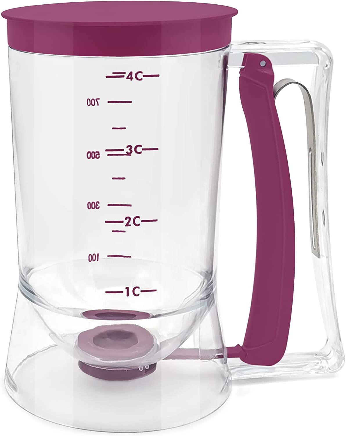 Batter Dispenser with Measuring Marks – 900ml Cake Mix Pourer for Cupcakes, Pancakes, Muffins, Waffles & More (Purple) — image 2