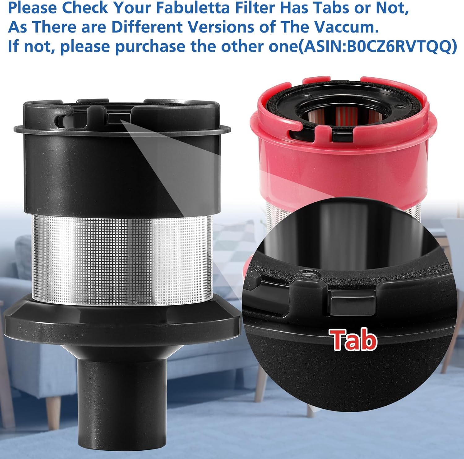 6 Pack FSV001 HEPA Filter Compatible with Fabuletta FSV101, FSV001, Girnoor G160&G165, Afodd A300, Lubluelu 202, Oraimo OSV-102/225A, Besswin W26 Cordless — image 3