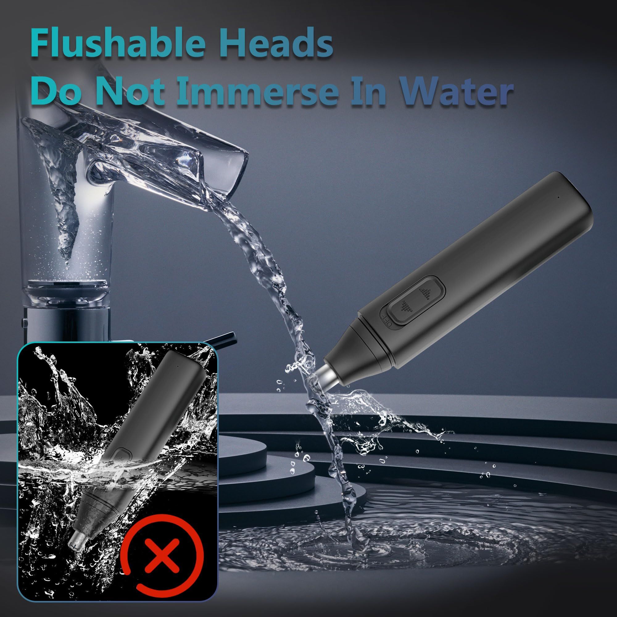 Nose Hair Trimmer for Men– Rotating Dual-Blade Waterproof Nose Clippers, No Pull, Precision Cutting for Ear and Eyebrows — image 4