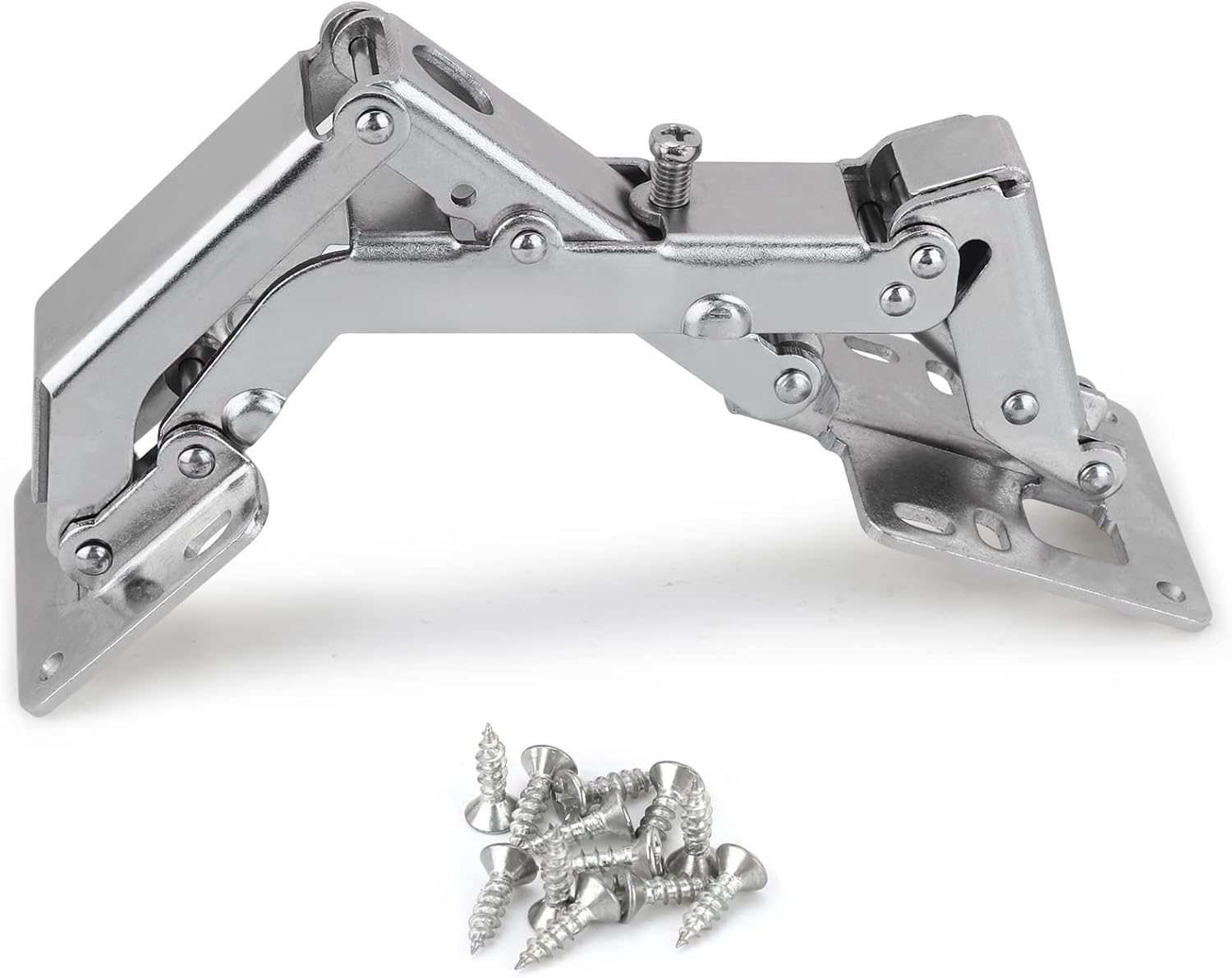 Spring-loaded hinge, 170 degrees, for kitchen cabinets, door hinges, large angle door hinges, angle stop, self-closing hinge, 4 pieces, improved version with โ image 4
