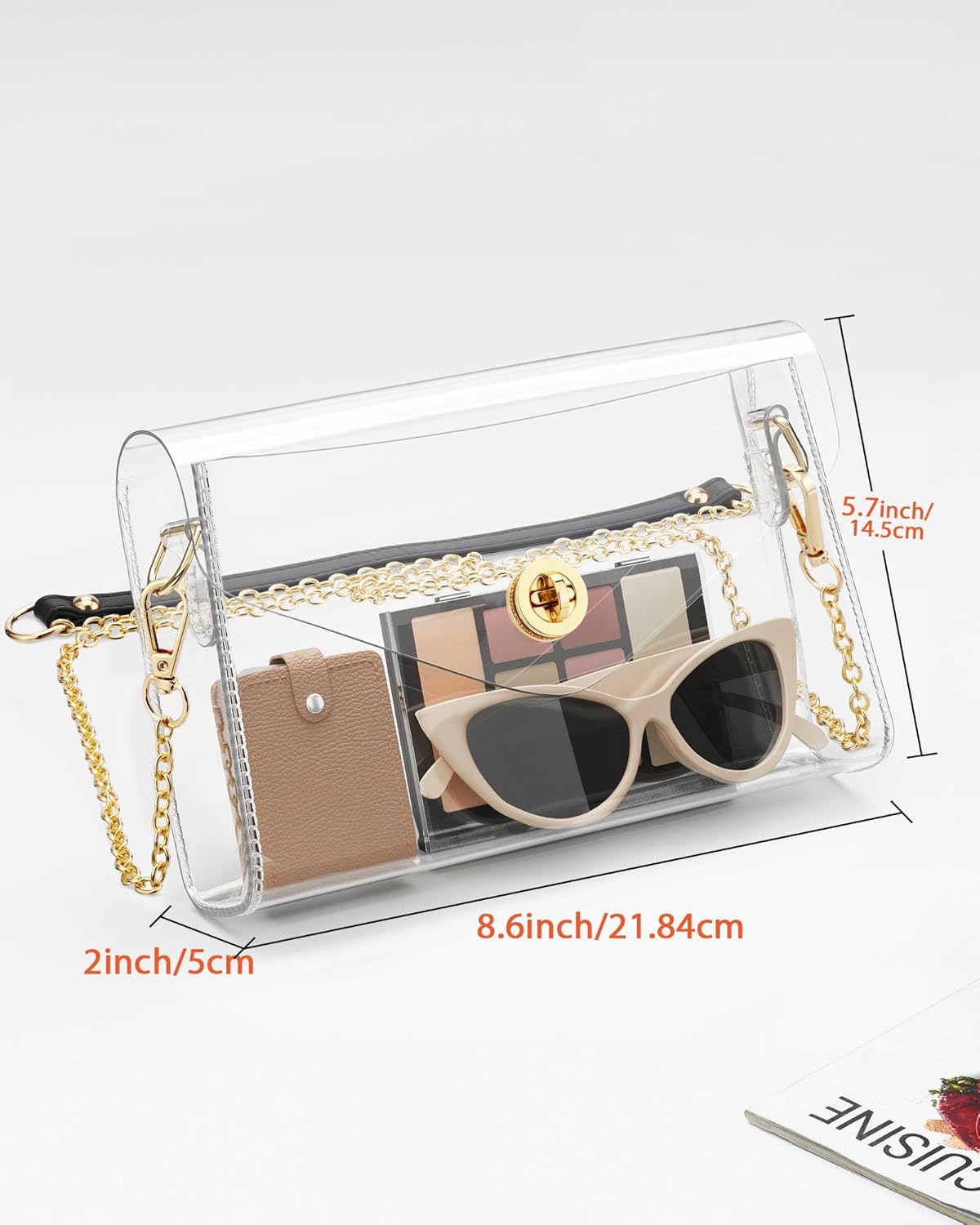 Clear Purse for Women, Clear Bag for Stadium Events, Crossbody Bag Stadium Approved for Sports Concerts Outfits — image 4