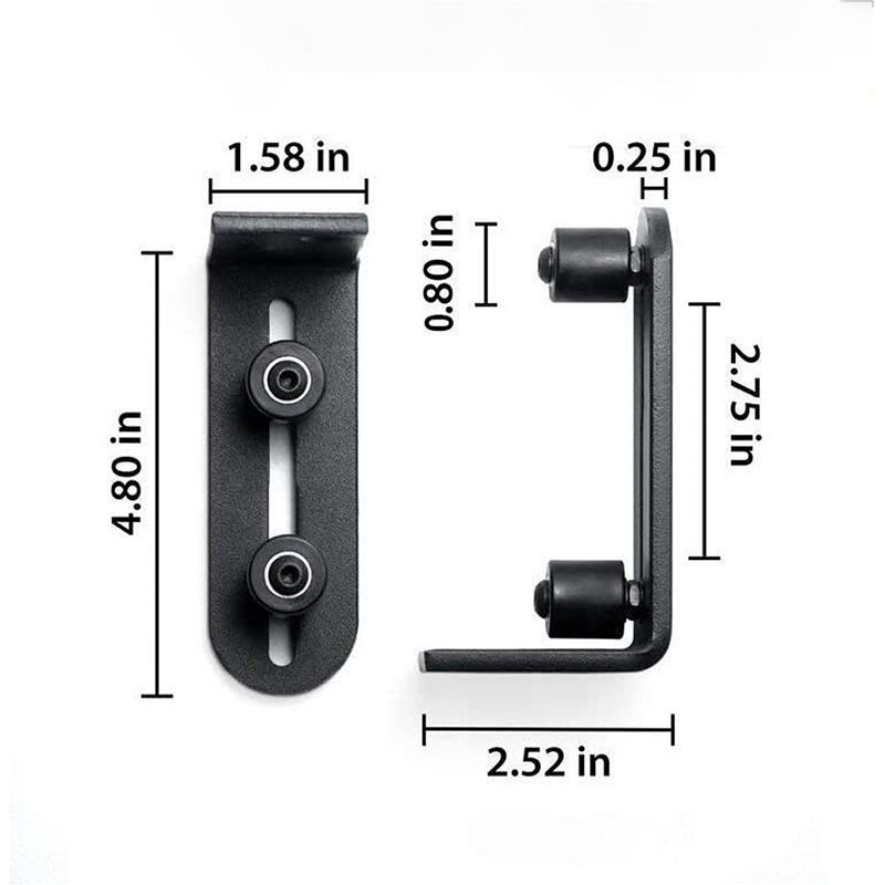 Sliding Barn Door Floor Guide Wall Mount Adjustable Ball Bearing Guide, Black, 120 × 50 × 60mm — image 3
