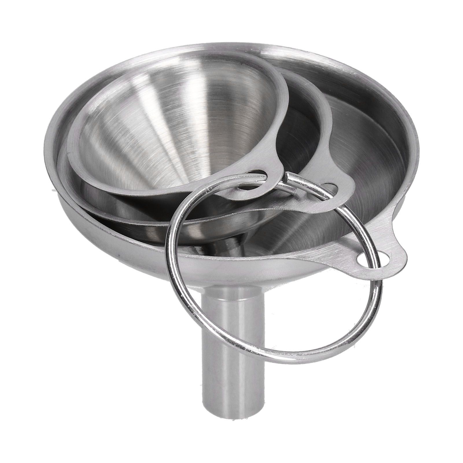 3Pcs Stainless Steel Funnel Filling Bottles Funnel Oil Leaking Separatory Funnel Integrated Liquid Dispenser with Circle โ image 3