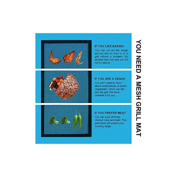 3 Pack Reusable Fibreglass Grill Mats with Non-Stick PTFE Coating for Gas, Charcoal Grills and Pellet Smokers, Black, 40 × 33 cm — image 3