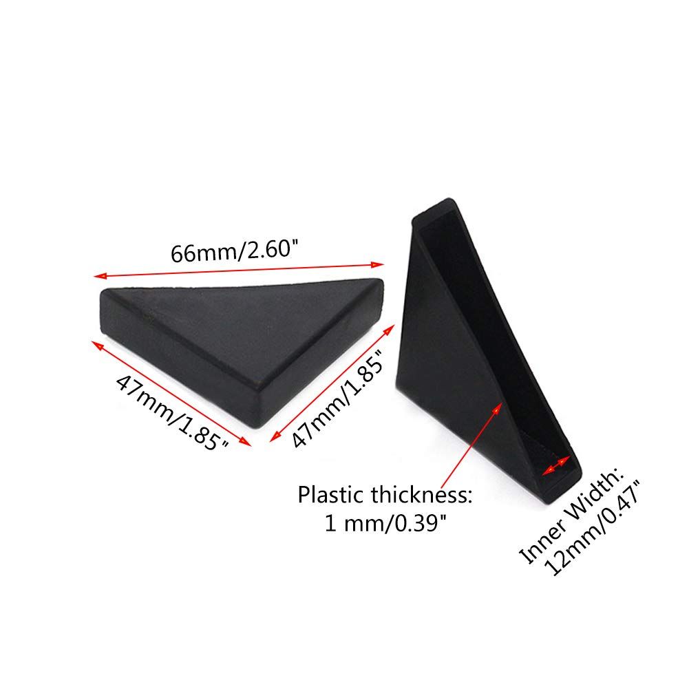 8 Pieces Black Triangle Shape Plastic Glass Corner Guards Covers Protectors well made and durable — image 2