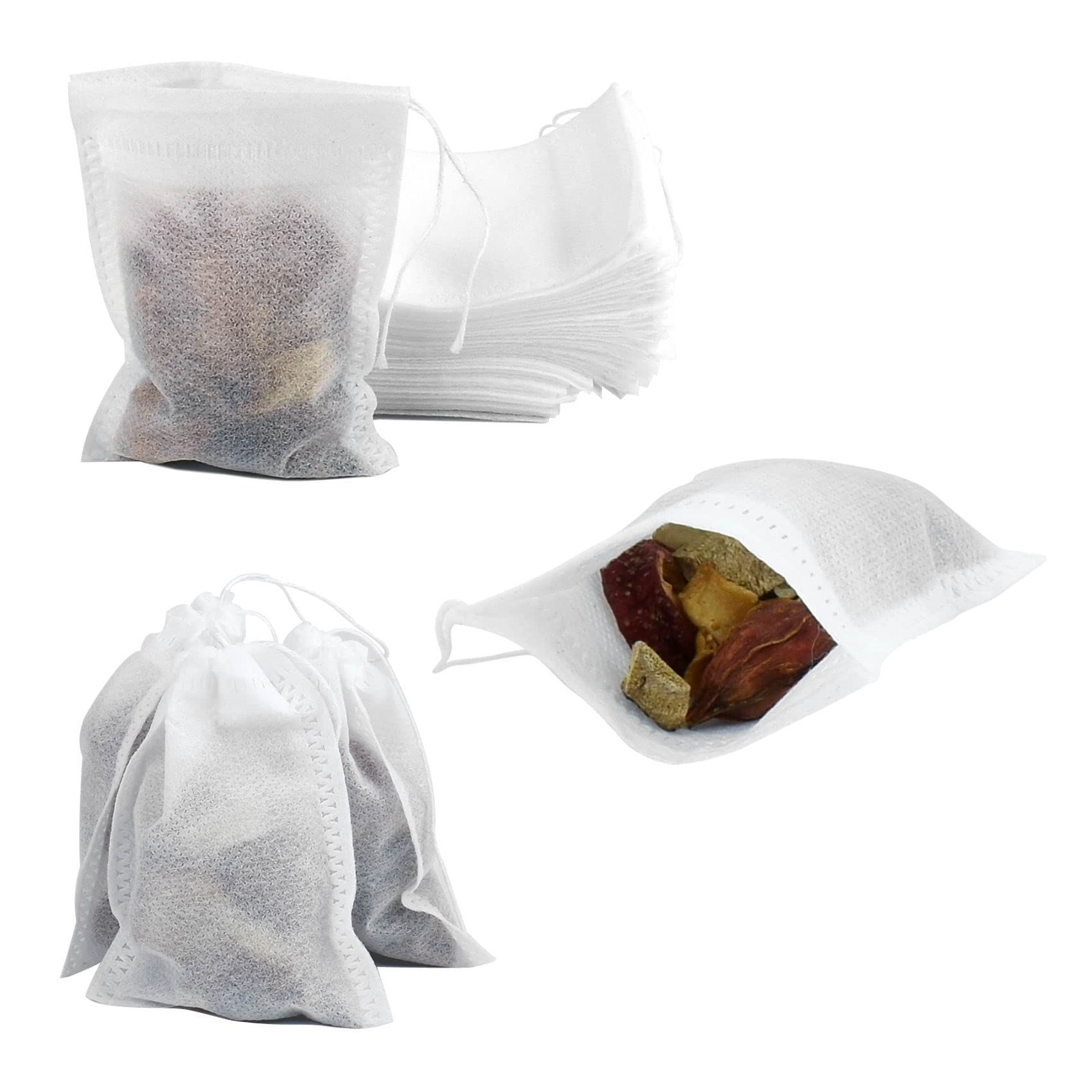 100 pc Drawstring Bags, Disposable Small Mesh Bags for Cooking, Soaking Medicinal Liquor, Tea Coffee Filter
