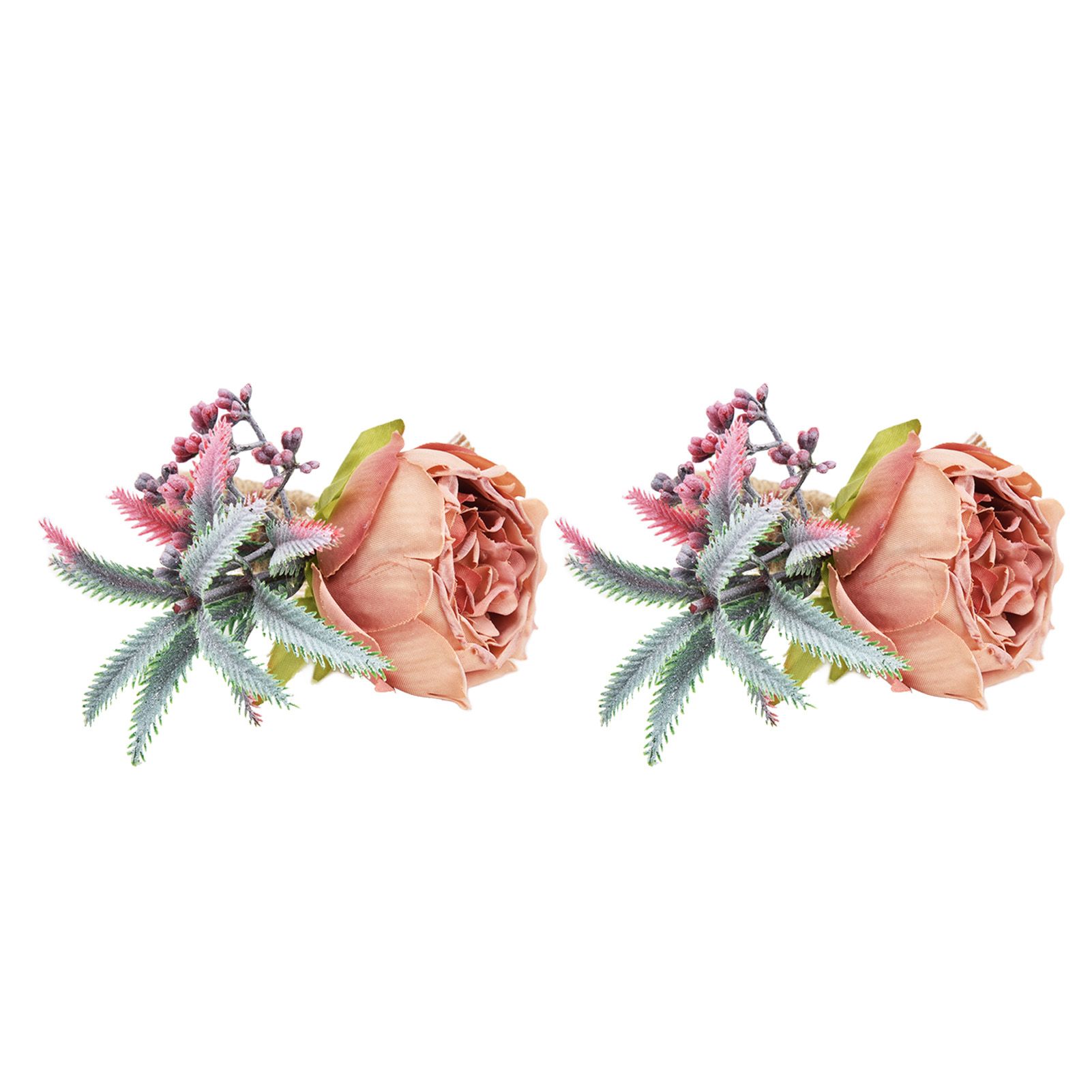 2Pcs Innovative Napkin Buckle Simulation Flower Napkin Ring Holder for Hotel RestaurantPink โ image 2