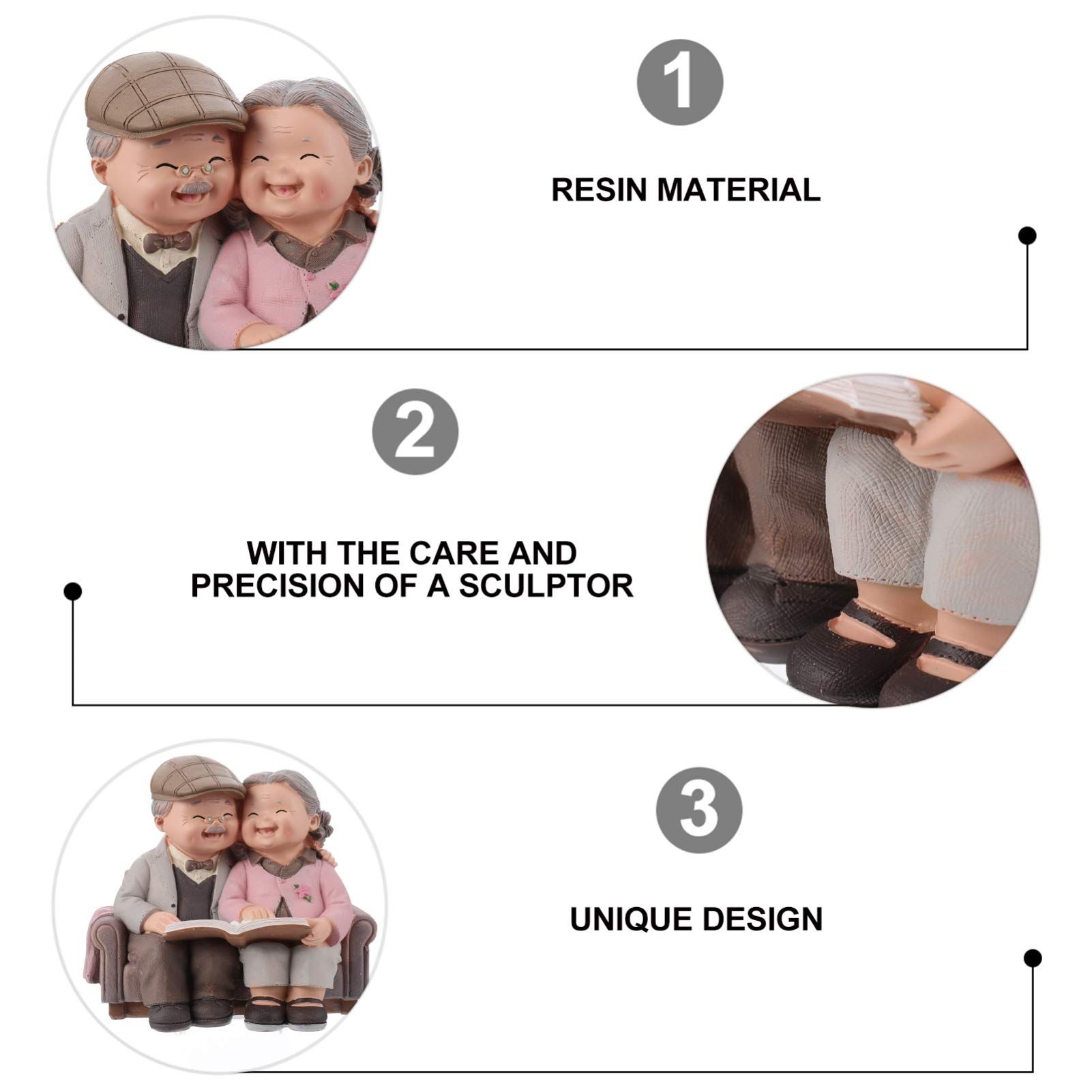Loving Elderly Couple Miniature Figurines Grandparents Parents Statue Resin Couple Ornaments for Valentines Day Wedding โ image 4