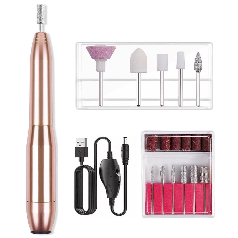 Electric Nail Drill Kit Cordless Nail Drill Portable USB Rechargeable Manicure Pedicure Tools for Acrylic Gel Nails -Silver — image 5