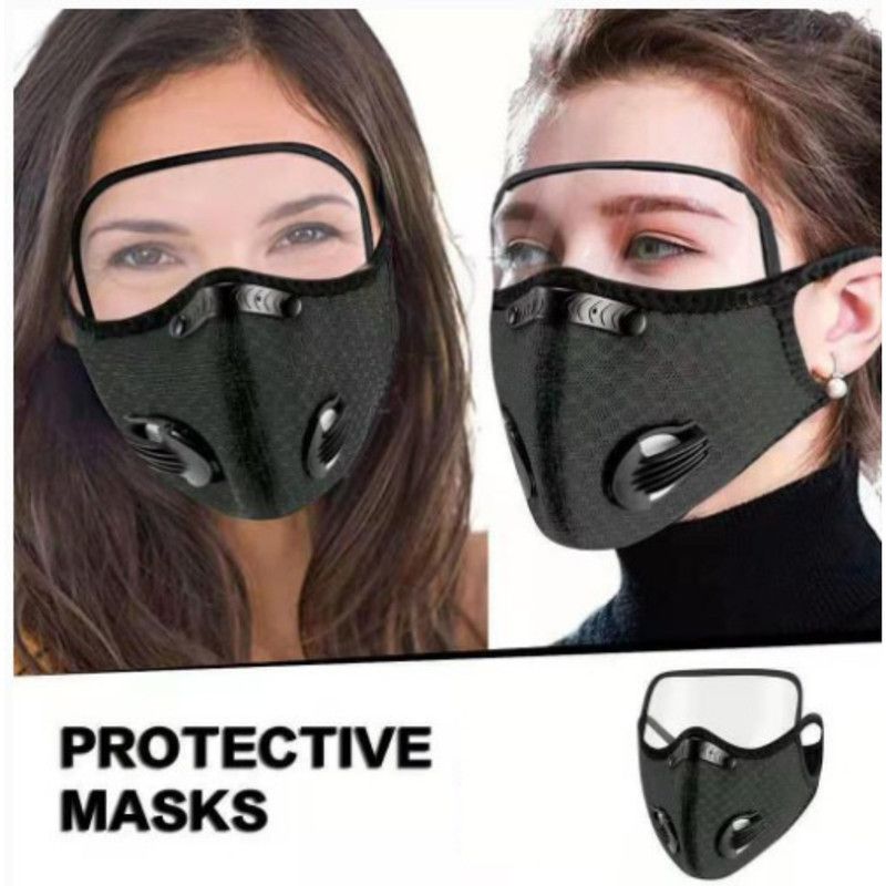 Removable Cycling Goggle Face Mask—Sports Dust-Proof Mask, Includes 10 Filter Cartridges—Dark Gray — image 2