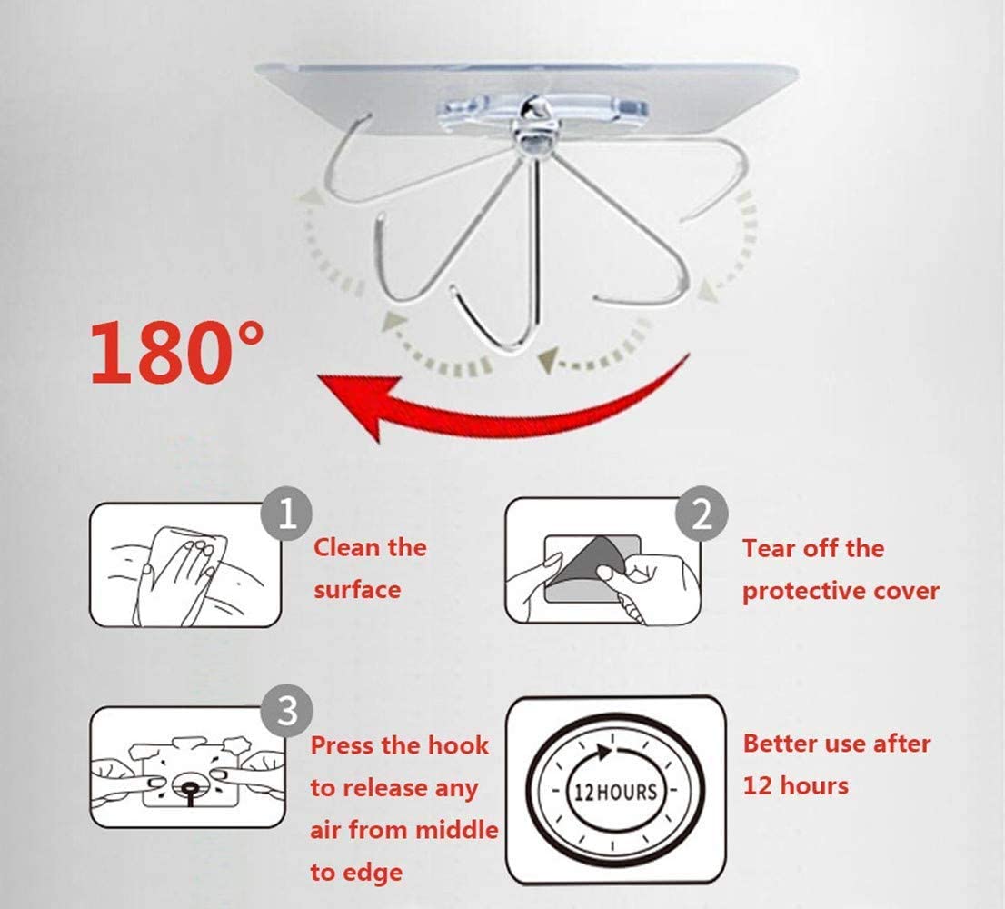 24 Packs Heavy Duty Adhesive Hooks Kitchen Wall Hooks — image 3