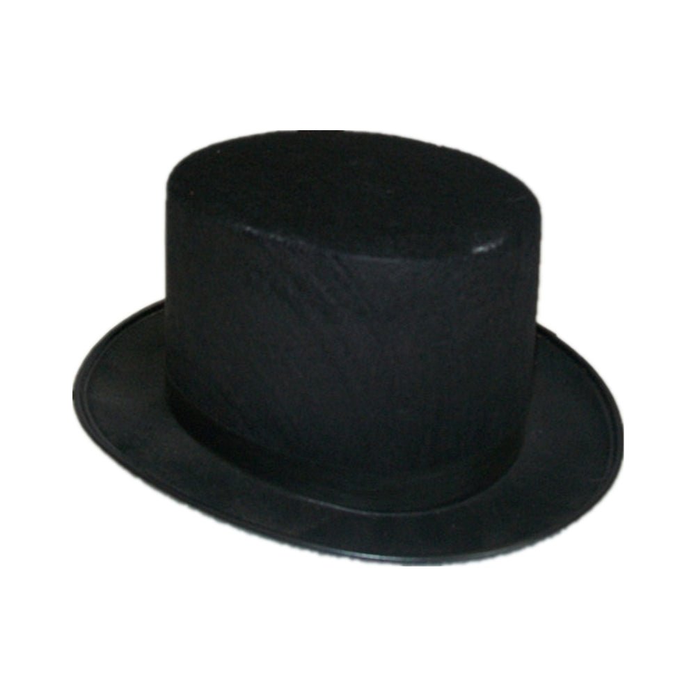 Black flocked tophat party hat โ image 2