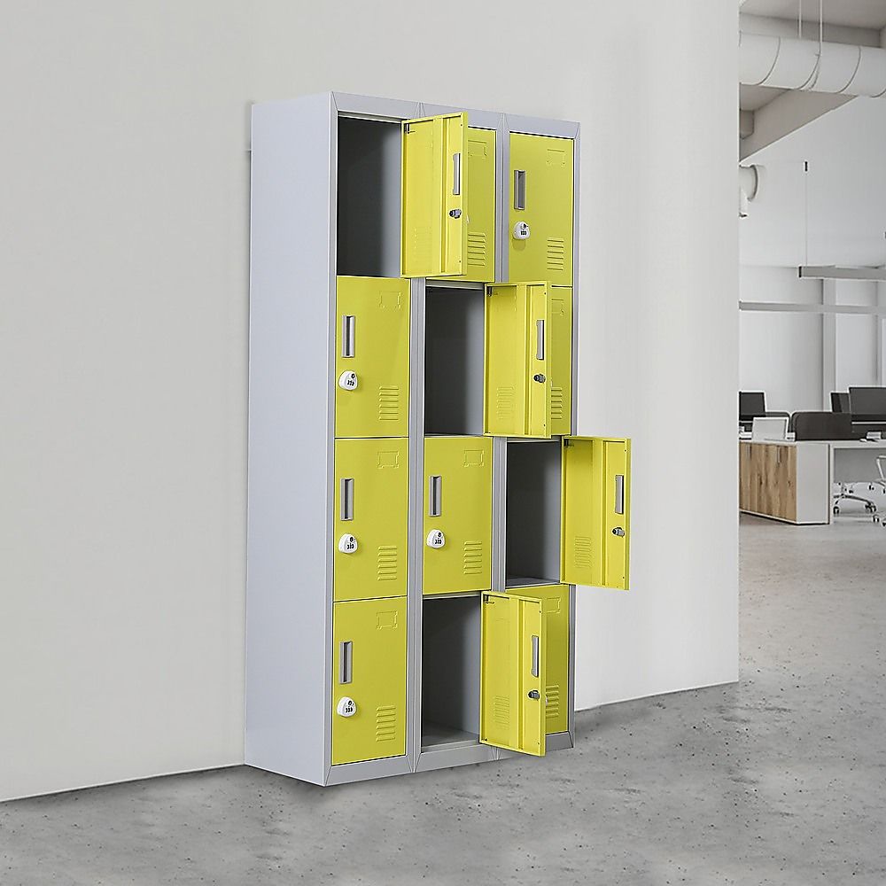12-Door Locker for Office Gym Shed School Home Storage - 3-Digit Combination Lock โ image 2