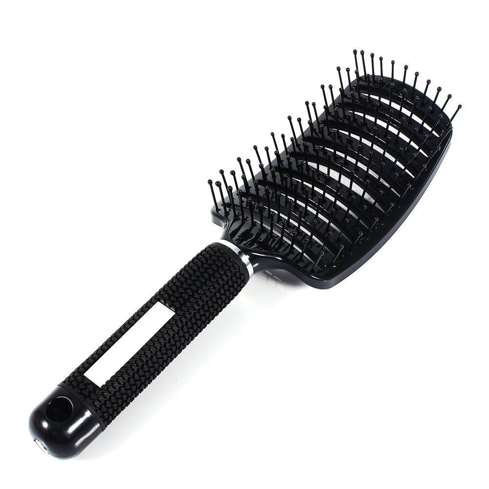 Curved Vented Styling Hair Brush, Detangling Thick Hair Massage Blow Drying Brush Massager Comb Brush (Black) โ image 5