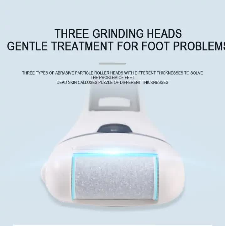 Blue Rechargeable Electric Foot File Callus Remover with LED Display and USB Charging — image 5