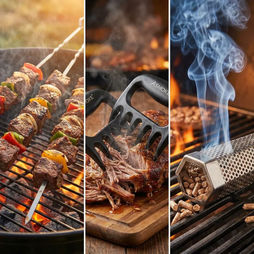 ASMOKE Essential Smart Portable Wood Pellet Grill & 3pc BBQ Tool Set & 5lb Applewood Pellets — image 5