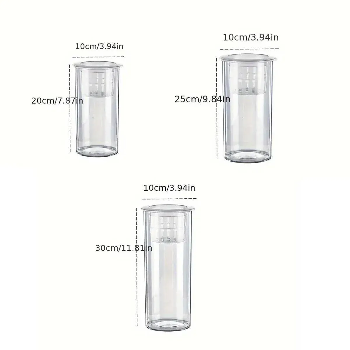 Hydroponic Plant Vase Cylindrical Straight Design Fish Tank for Home Decor - 25cmx10cm β image 4