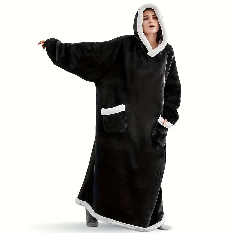 Flannel Hooded TV Blanket for Winter Warmth — image 2