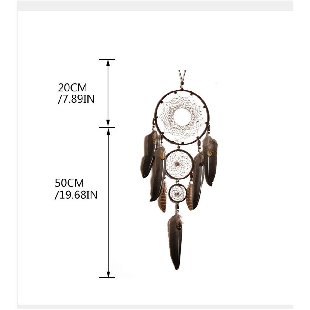 Brown Large Wall Decor Handmade Feather Wall Hanging Ornament for Bedroom Living Room Home Decor — image 4