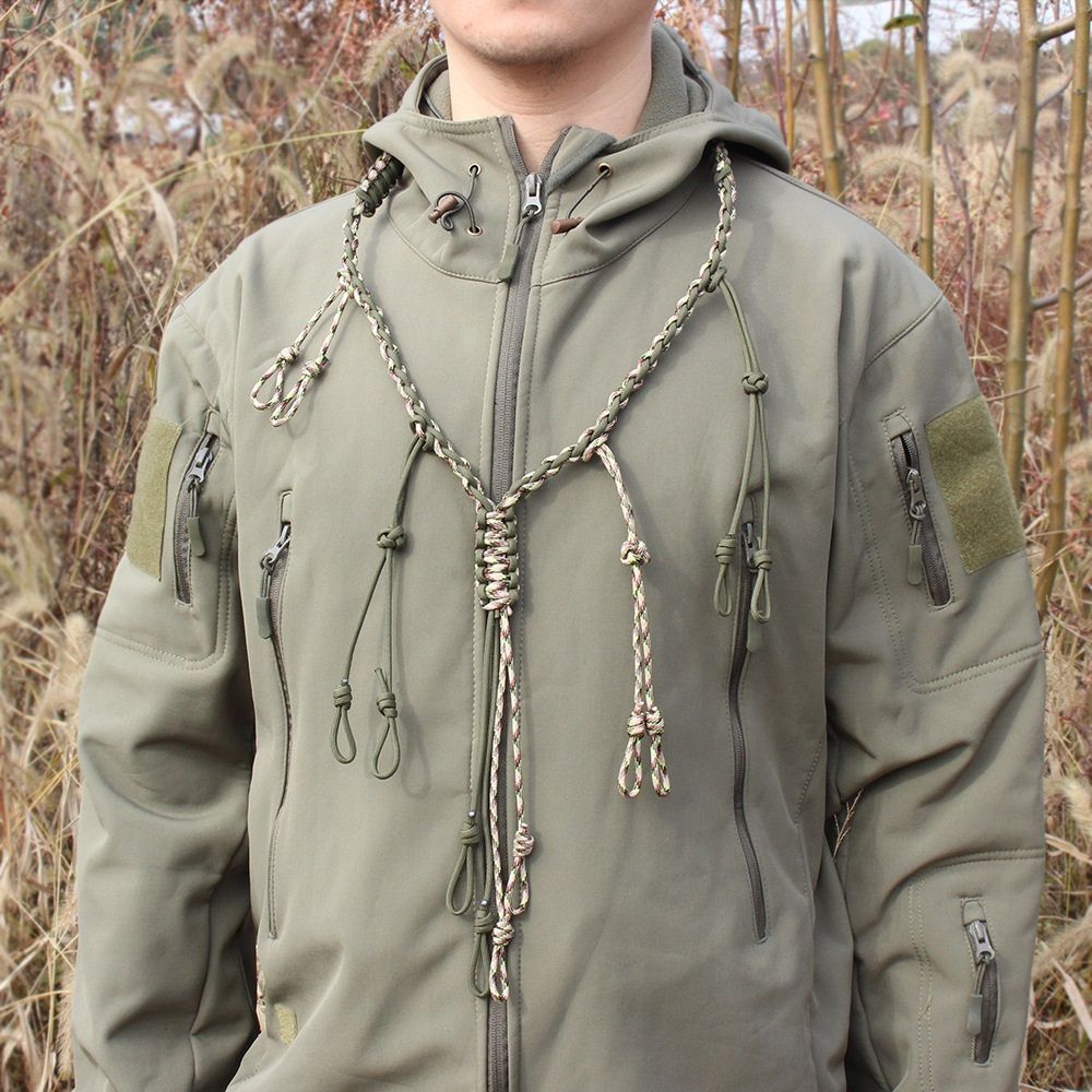 Duck Call Lanyard with Removable Drops Secures 12 Call Premium Real Nylon Game Call Lanyard Hand Braided Camo goose Calls for Predator Ducks — image 3
