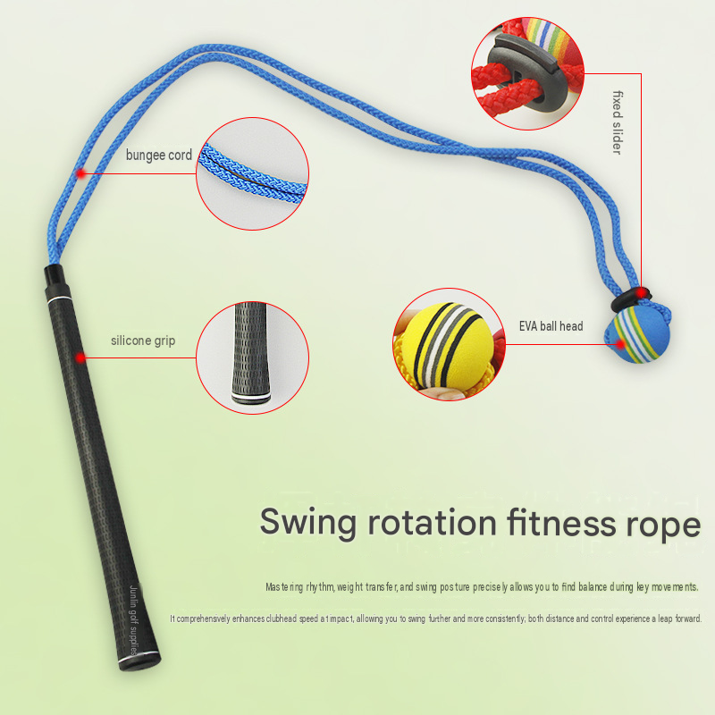 Golf Swing Training Rope with Soft Ball Head Elastic Resistance Cord Swing Practice Trainer Posture Training Aid for Golfers - Yellow โ image 2