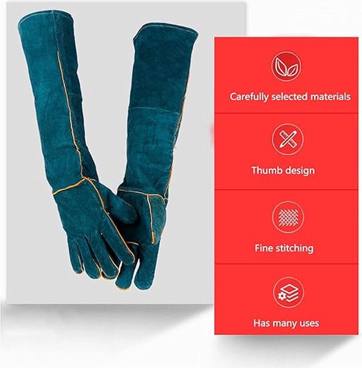 Pet Protection Gloves - Anti-bite - Abrasion-resistant - Insulated - Anti-scratch - Thickened - Anti-slip - Supple Leather - Pet Glove - 60cm - Heavy Duty — image 5