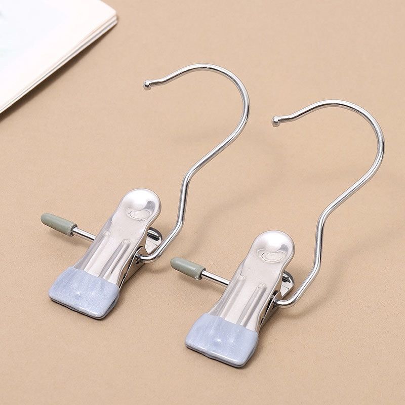 Laundry Hanging Hooks Clips, 6 Pcs Boot Hangers Heavy Duty Stainless Steel Portable Travel Drying Clothes Pins for Closet (6pcs) — image 2