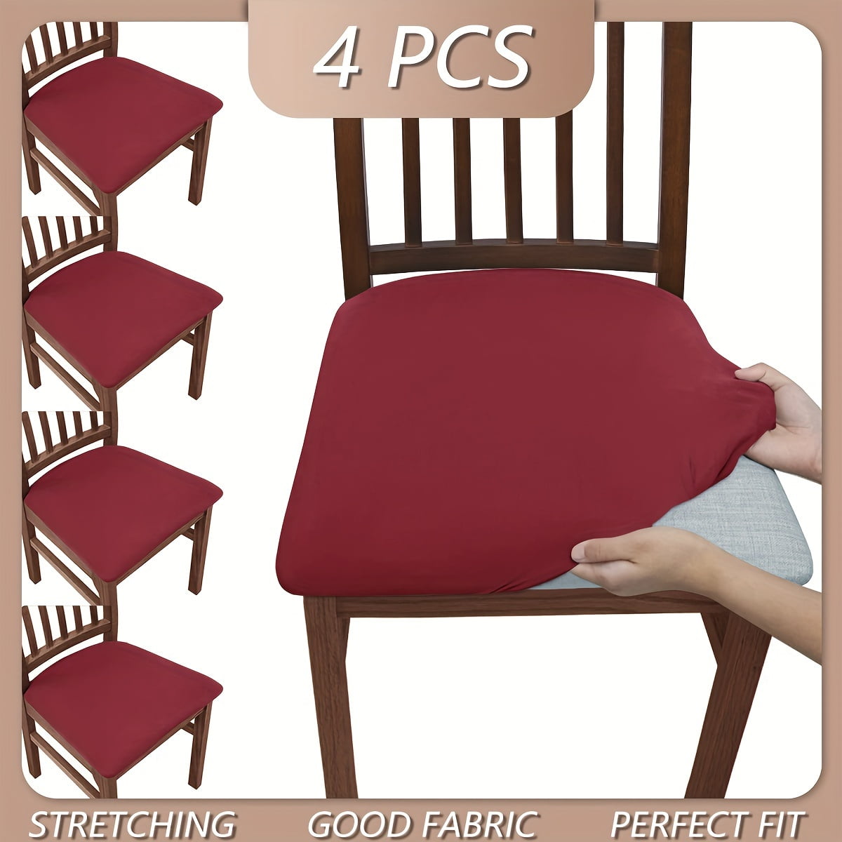 Solid Color Brushed High Elastic Chair Cover, Simple Soft And Comfortable Chair Seat Cover, Dust-proof And Dirt-resistant Chair Slipcover, Suitable For Dining โ image 3