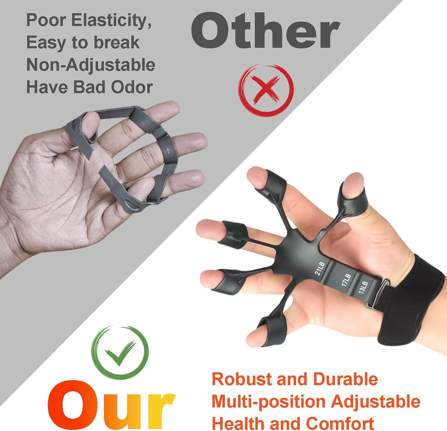 2pcs Finger Grip Strength Trainer Adjustable Grip Strengtheners for Hand Training Guitar Exerciser Hand Muscle Building Finger โ image 3