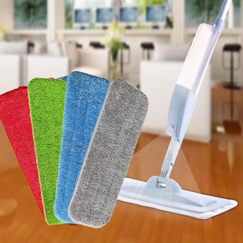 Replacement Microfiber Flat Mop Head Refill Floor Cleaning Pads Absorbent Cloths - Green — image 6