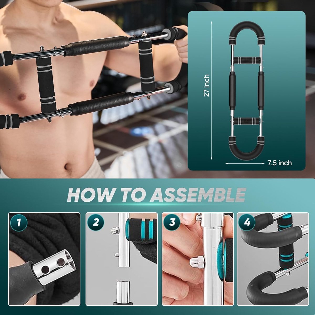 Arm Trainer - U-Shaped Twister - Adjustable Chest Enlarger with 3 Resistance Levels - Detachable Fitness Chest Enlarger - Portable Arm, Chest, and Shoulder — image 4