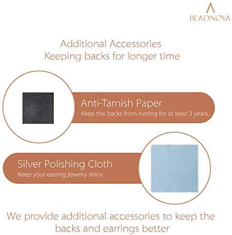 Earring Backs Replacements Earring Backing Silver Plated Pierced Hypoallergenic Ear Stud Backs Stoppers Safety Bullet Clutch Earstud Backings with Pad for โ image 5