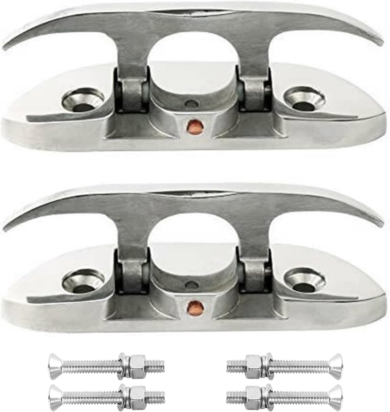 Boat2 Pcs Folding Cleat 4-1/2" Flip-up Dock Marine Grade 316 Stainless Steel with Screws