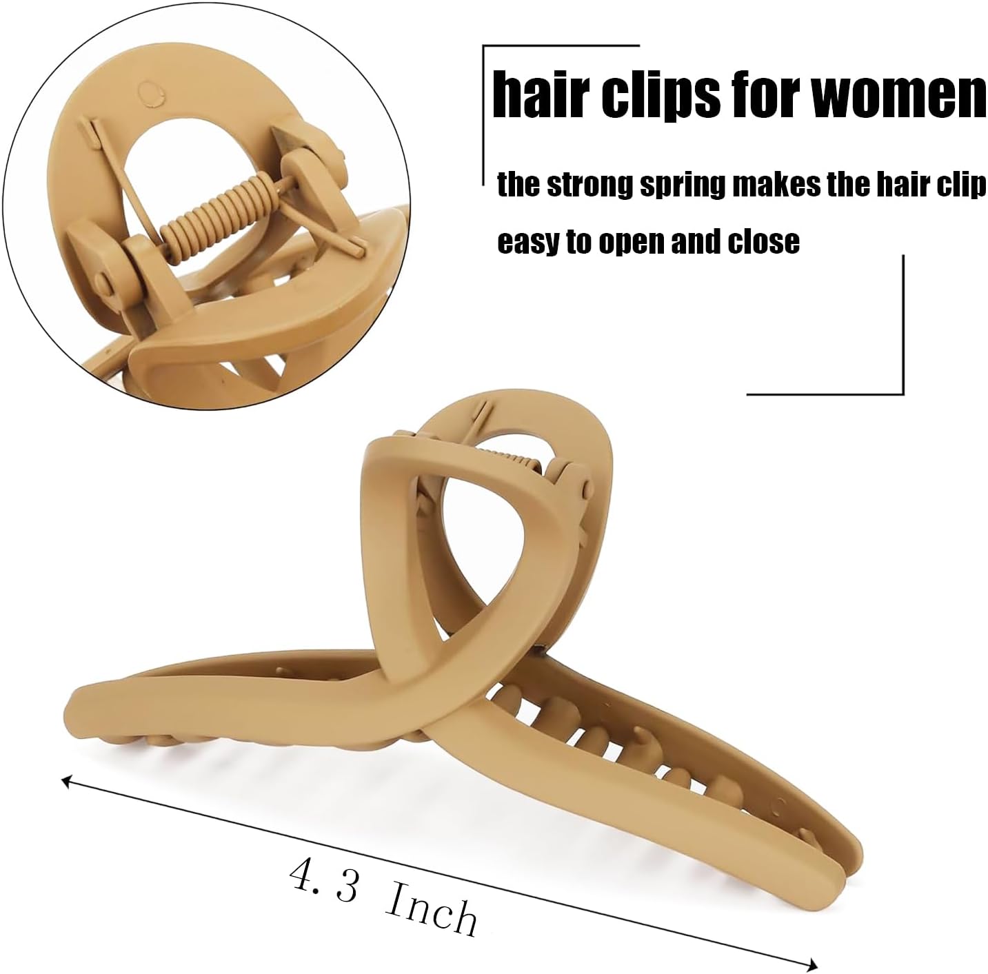 Big Hair Claw Clips - Butterfly Hair Accessories for Women and Girls,Butterfly Claw Clips for Thick Hair - Large Hair Clips for Women (Neutral) — image 3