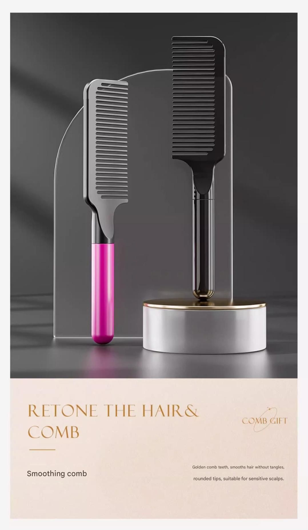 Rose Red 3-Piece Gift Box Set Premium ABS Hair Care Gift Set with Cushion Paddle Brush, Detangling Comb, Cleaning Brush & Stand - Elegant Mother’s Day or — image 6