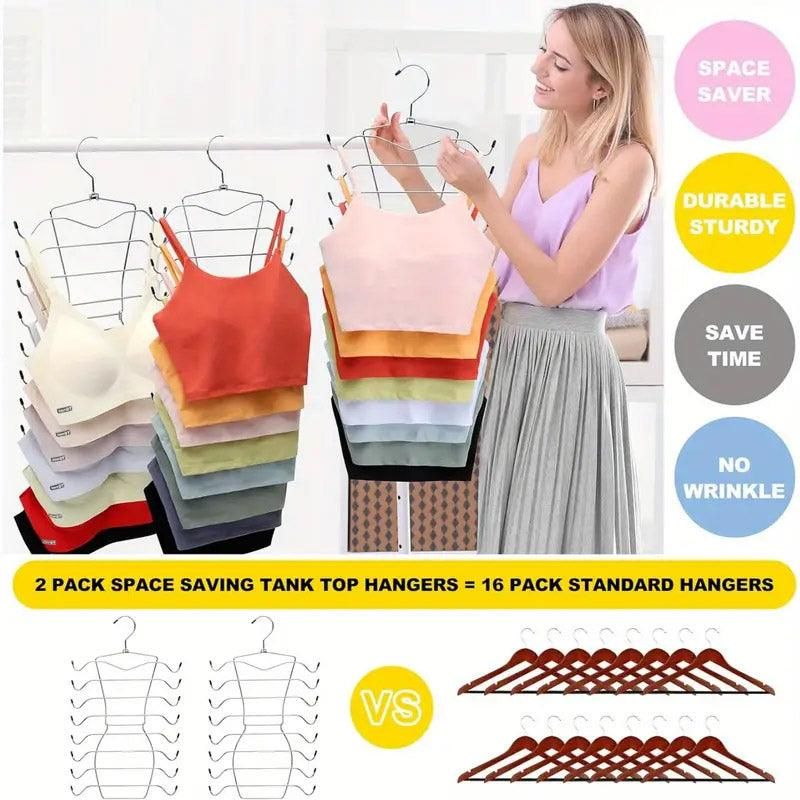 2pcs 8 Tier Metal Clothes Hanger Underwear Storage Organizer Stainless Steel — image 6