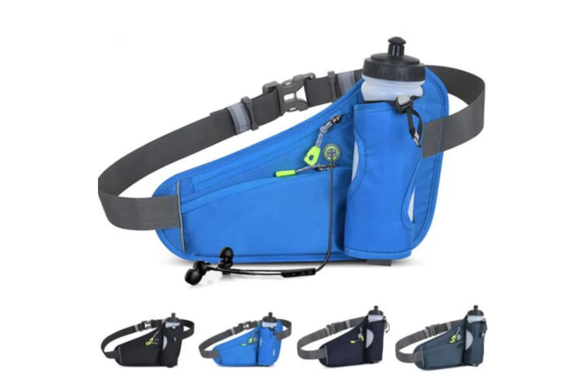 Sport Hydration Belt Bag Portable Breathable Outdoor Running Water Bottle Holder - Blue โ image 2