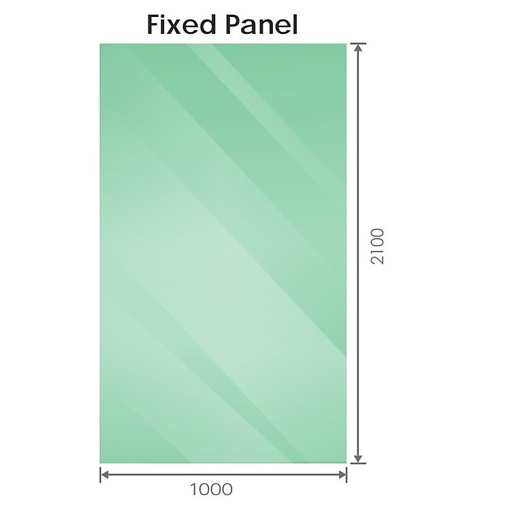 100x210cm Glass Shower Screen with Black F-Brackets and Floor F-Bracket โ image 6