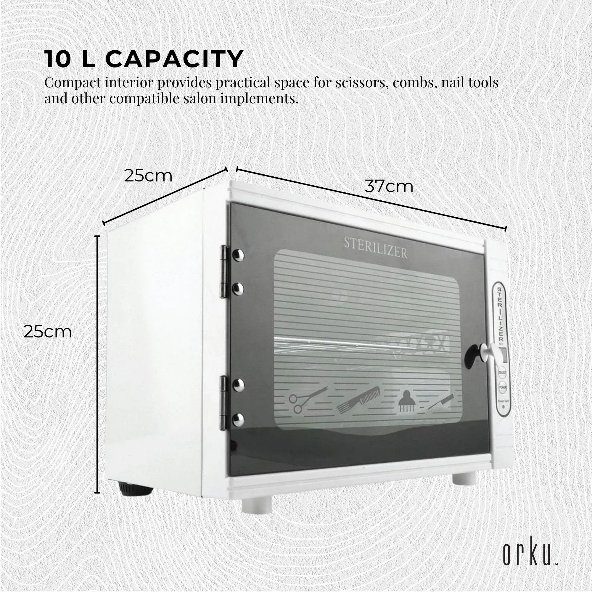Orku 10L UV Disinfection Cabinet for Salon Beauty Nail Tool Storage โ image 3