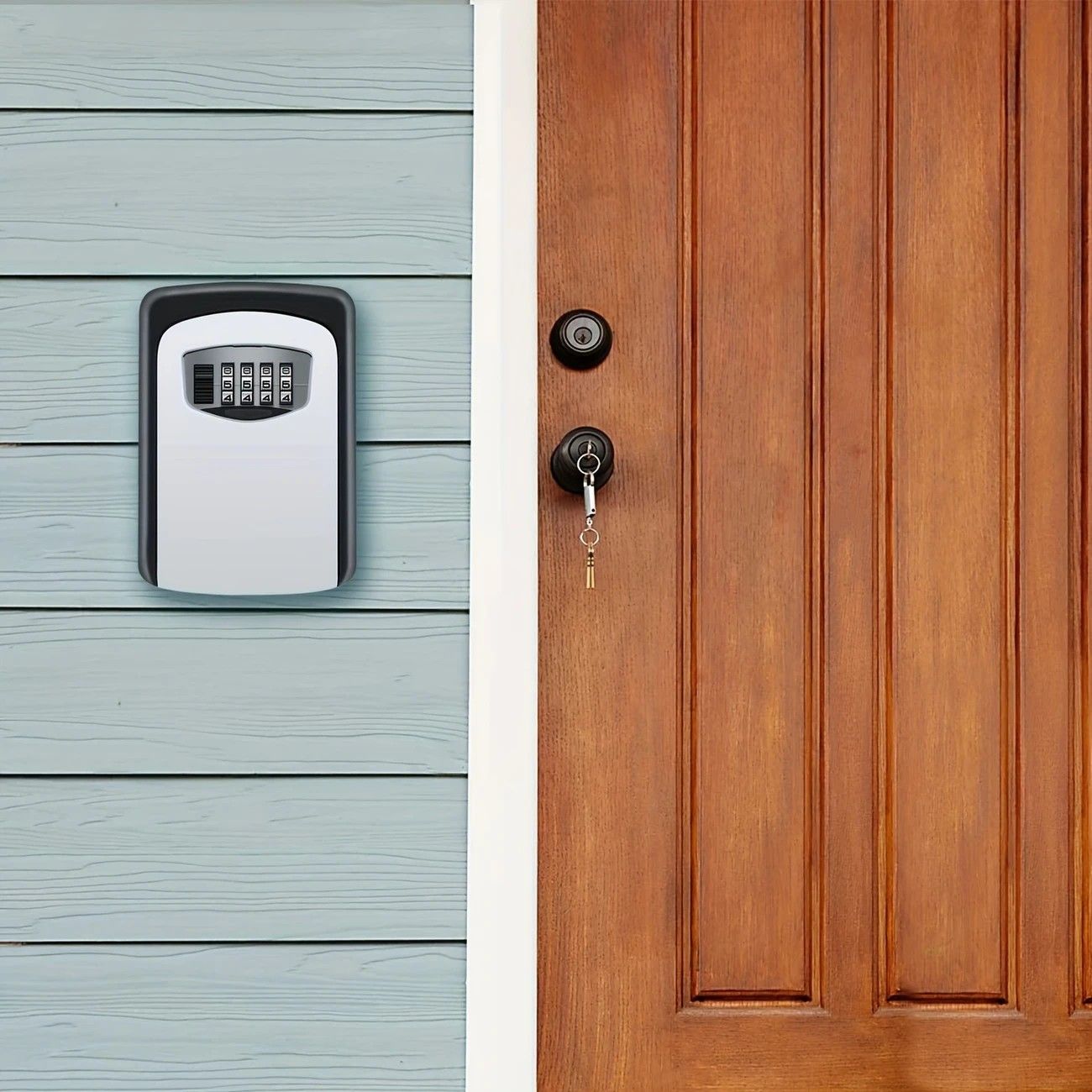 ✨ Outdoor Key Lock Box | 4-Digit Combo + Wall Mount | Heavy-Duty & Hidden, Keyless Entry for Airbnb, Home & Office Security!/black — image 3