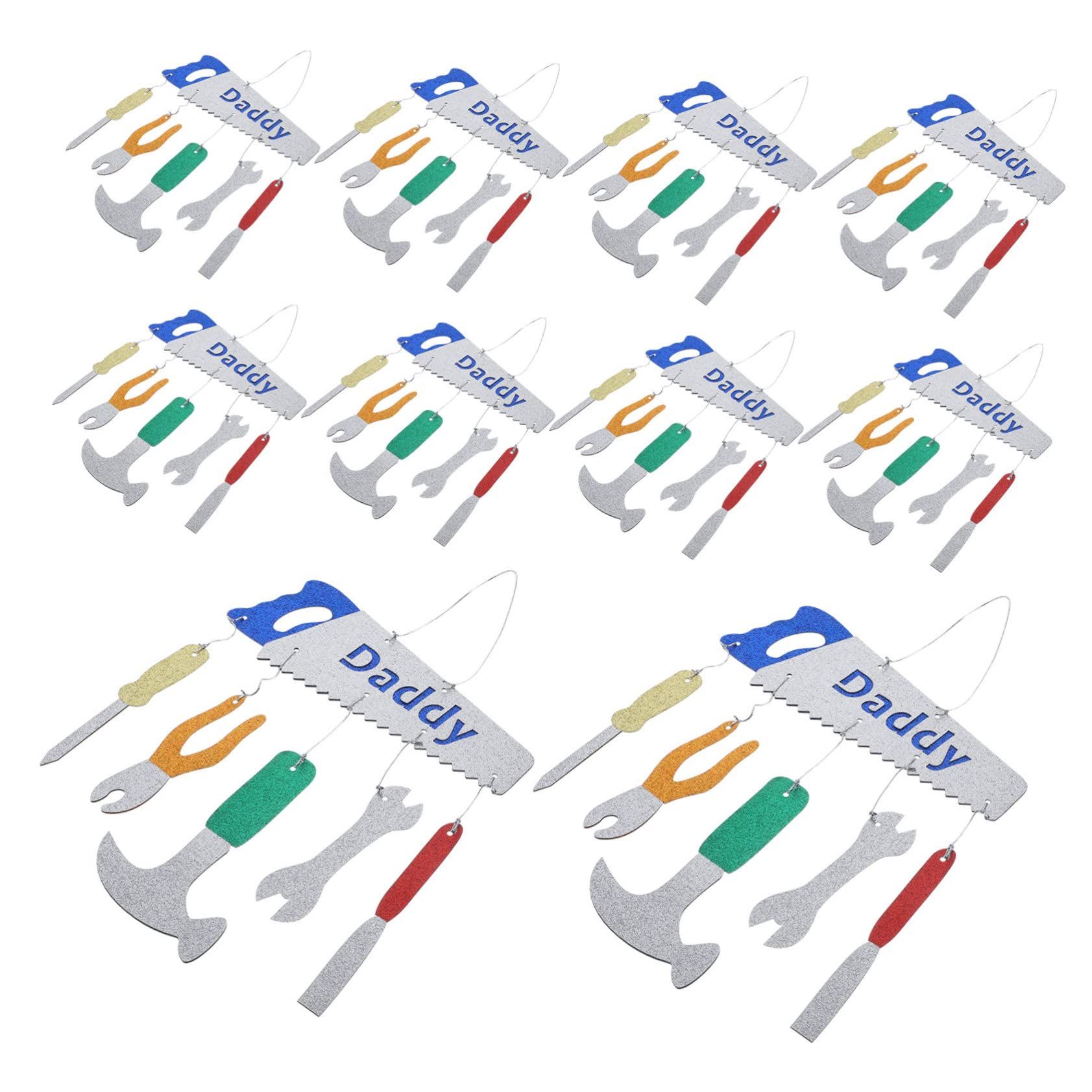 10pcs Tool Decoration Hang Tag Father's Day Hanging Decoration Fathers Day Wall Decoration Fathers Day Hanging Decoration