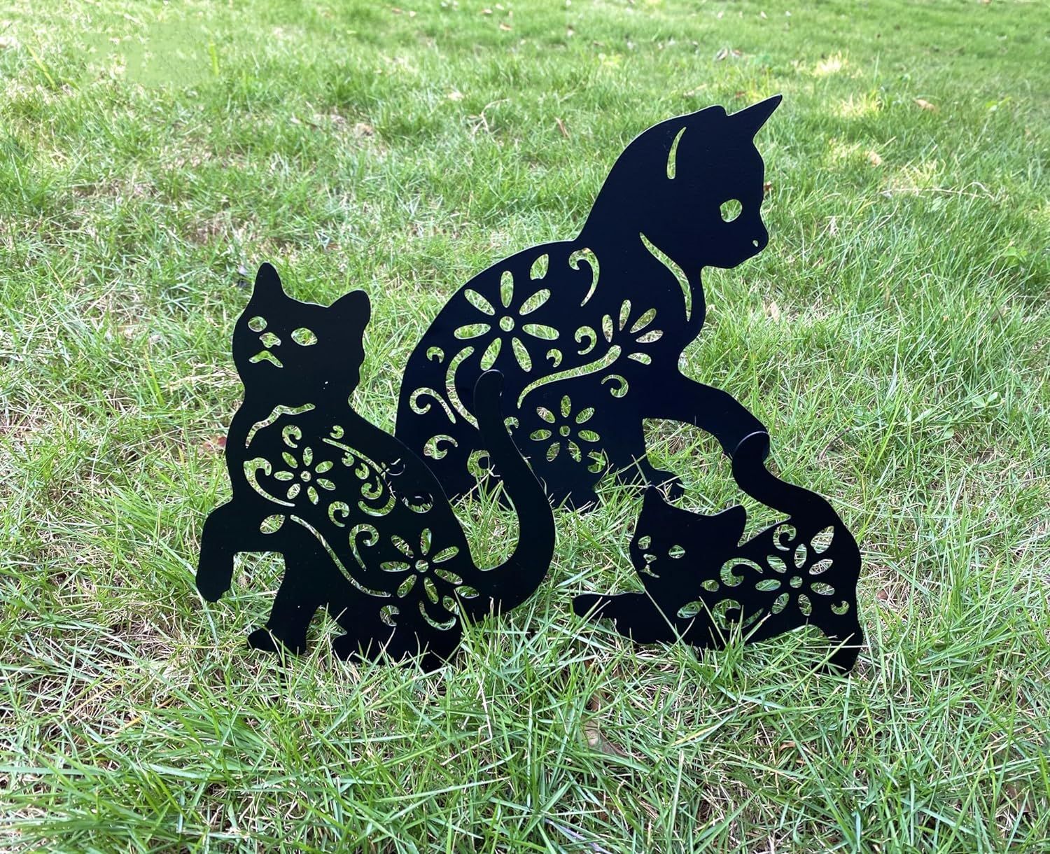 Cat Metal Stake Decorative Garden Stakes Black Cat Silhouette Garden Statues for Yard Outdoor Lawn Patios Garden Decoration — image 5