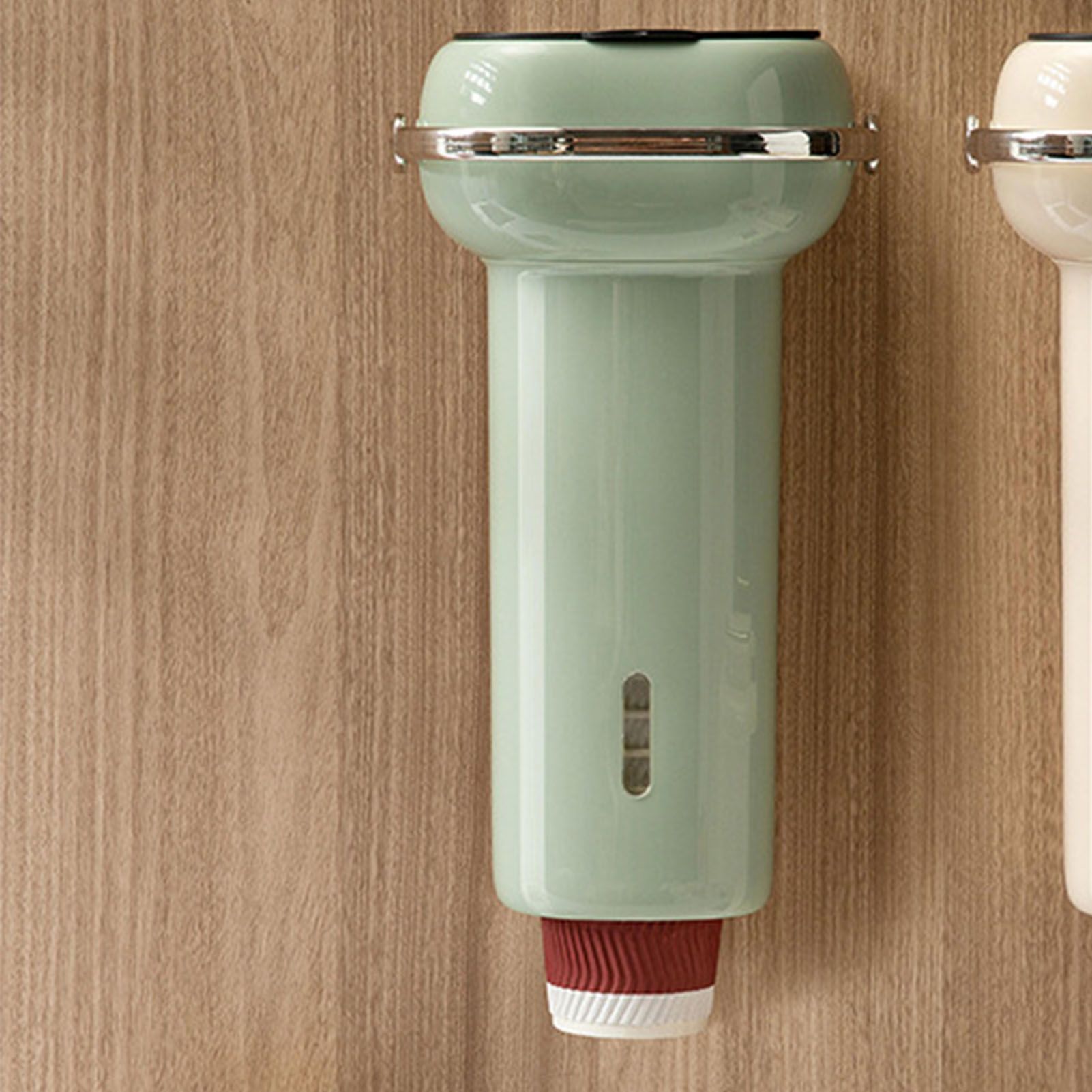 Paper Cup Dispenser Wall Mounted Multifunctional Large Capacity Universal Pull Type Cup Holder with Portable Handle Green โ image 6